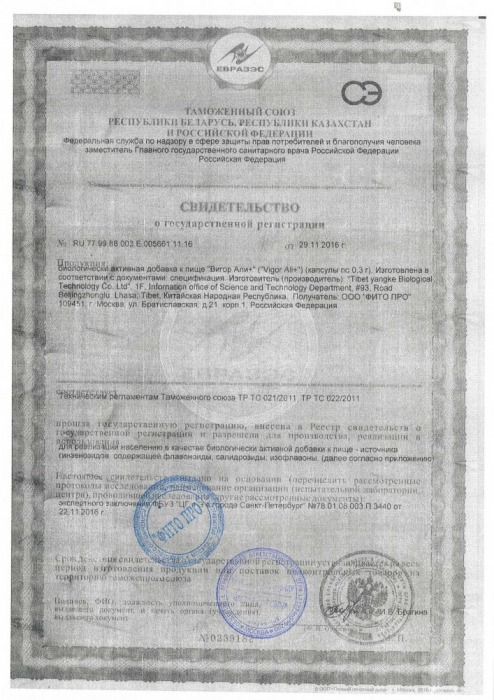 БАД для мужчин  Вигор Али+  - 10 капсул (0,3 гр.) - ФИТО ПРО - купить с доставкой в Новосибирске