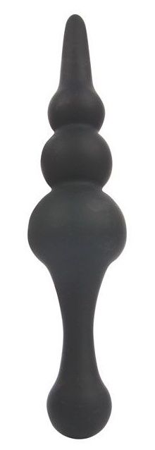 Черный конический двусторонний анальный стимулятор - 21 см. - Bior toys