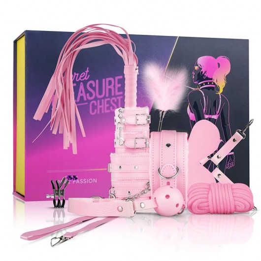 Розовый эротический набор Pink Pleasure - Secret Pleasure Chest - купить с доставкой в Новосибирске