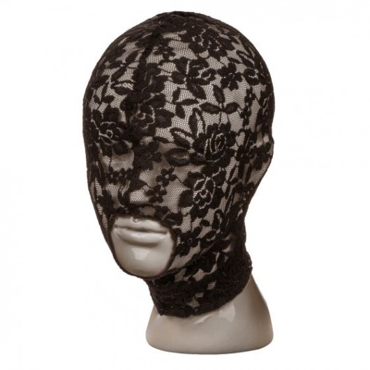 Черный кружевной шлем-маска Lace Hood - California Exotic Novelties - купить с доставкой в Новосибирске