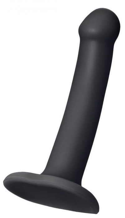 Черный фаллос на присоске Silicone Bendable Dildo S - 17 см. - Strap-on-me - купить с доставкой в Новосибирске