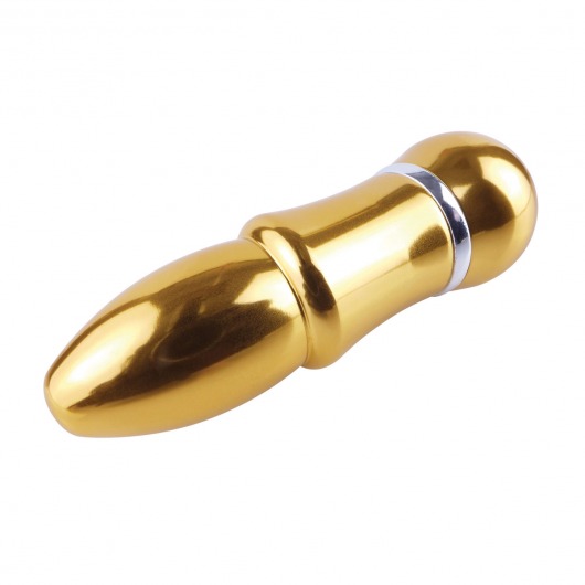 Золотистый алюминиевый вибратор GOLD SMALL - 7,5 см. - Pipedream
