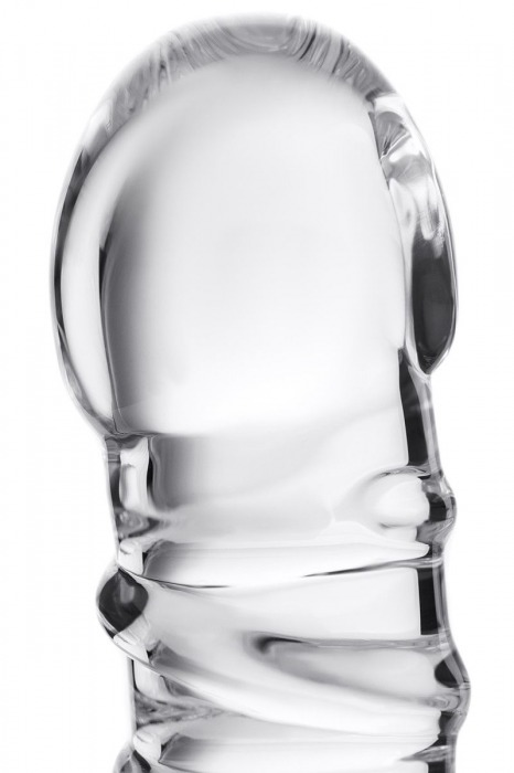 Фаллос со спиралевидным рельефом из прозрачного стекла - 14 см. - Sexus