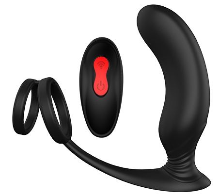 Черный массажер простаты REMOTE P-PLEASER - Dream Toys - в Новосибирске купить с доставкой