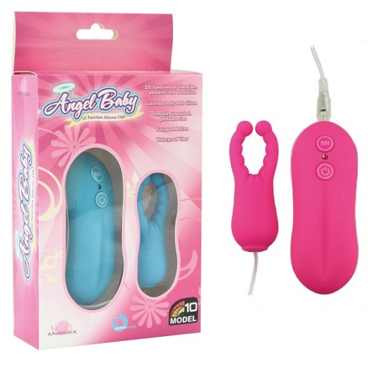 Розовый вибростимулятор с усиками Angel Baby NIpple Cock clips - Howells - в Новосибирске купить с доставкой