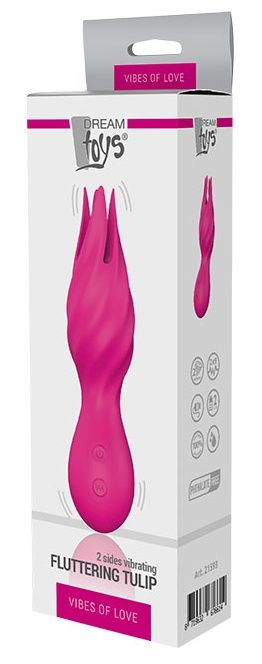 Розовый клиторальный стимулятор FLUTTERING TULIP - 14,5 см. - Dream Toys