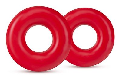 Набор из 2 красных эрекционных колец DONUT RINGS OVERSIZED - Blush Novelties - в Новосибирске купить с доставкой