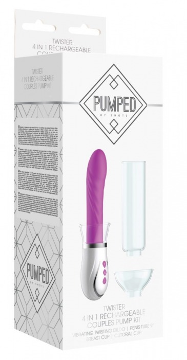 Фиолетовый набор Twister 4 in 1 Rechargeable Couples Pump Kit - Shots Media BV