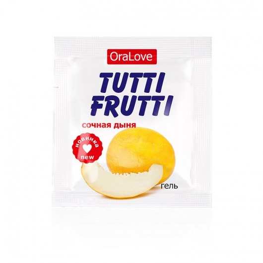 Пробник гель-смазки Tutti-frutti со вкусом сочной дыни - 4 гр. - Биоритм - купить с доставкой в Новосибирске