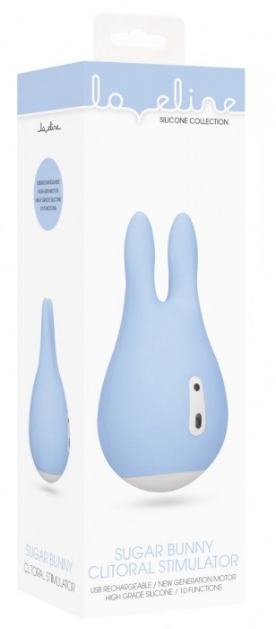 Голубой клиторальный стимулятор Sugar Bunny - 9,5 см. - Shots Media BV