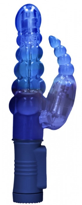 Синий вибратор-кролик Rotating Bubbles - 23,2 см. - Shots Media BV