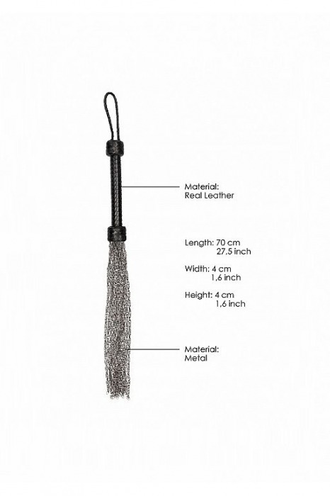 Черная многохвостая металлическая плеть Metal Chain Flogger - 53 см. - Shots Media BV - купить с доставкой в Новосибирске