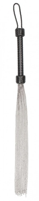 Черная многохвостая металлическая плеть Silver Ball Chain Flogger - 76 см. - Shots Media BV - купить с доставкой в Новосибирске