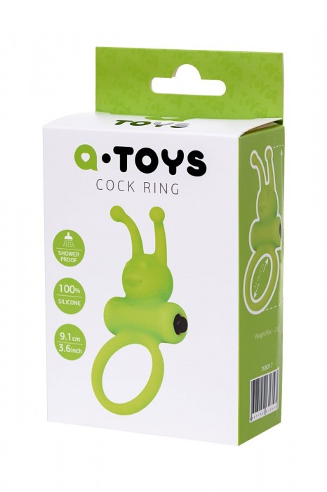 Зеленое эрекционное виброкольцо на пенис Cock Ring - A-toys - в Новосибирске купить с доставкой