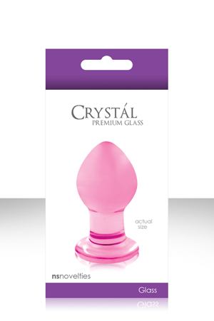 Малая розовая стеклянная анальная пробка Crystal Small - 6,2 см. - NS Novelties