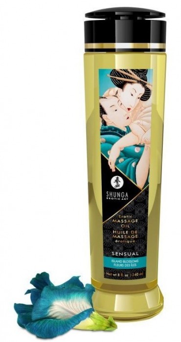 Массажное масло Sensual с цветочным ароматом - 240 мл. - Shunga - купить с доставкой в Новосибирске