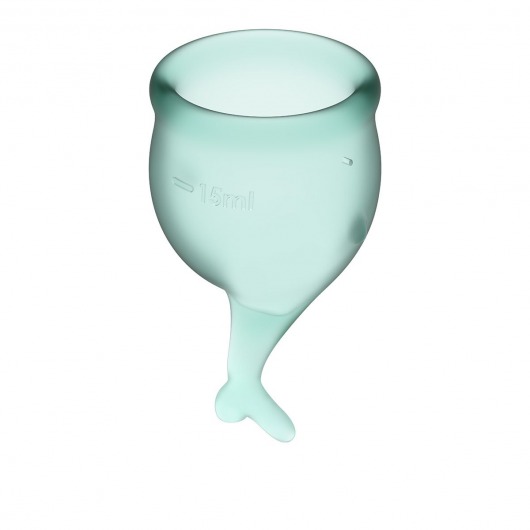 Набор темно-зеленых менструальных чаш Feel secure Menstrual Cup - Satisfyer - купить с доставкой в Новосибирске