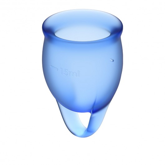 Набор синих менструальных чаш Feel confident Menstrual Cup - Satisfyer - купить с доставкой в Новосибирске