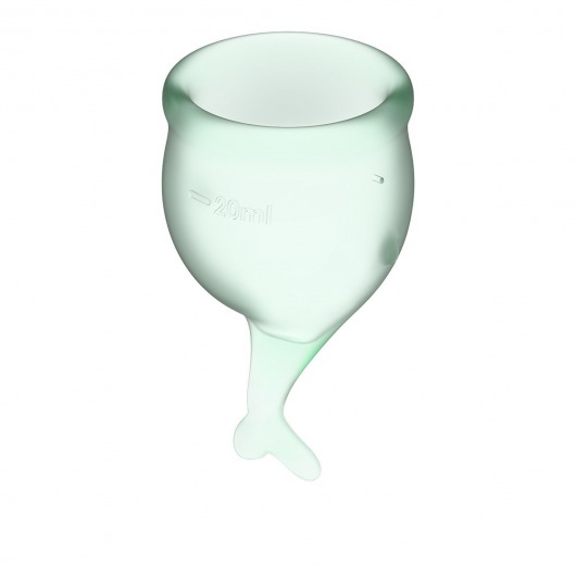 Набор зеленых менструальных чаш Feel secure Menstrual Cup - Satisfyer - купить с доставкой в Новосибирске