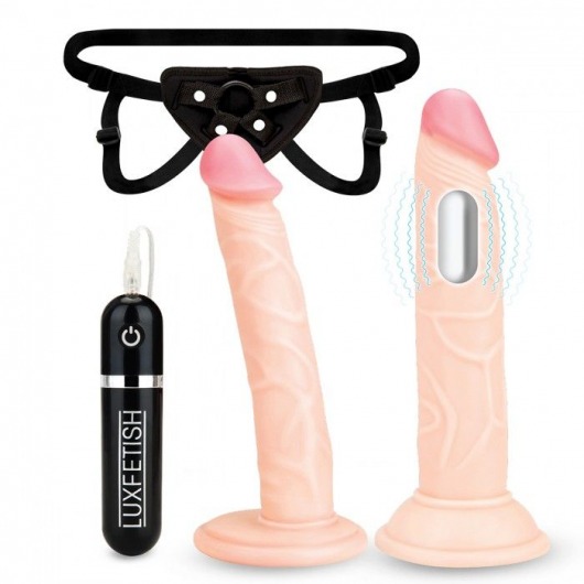 Регулируемые трусики с 2 насадками - 16 и 15 см. - Lux Fetish - купить с доставкой в Новосибирске