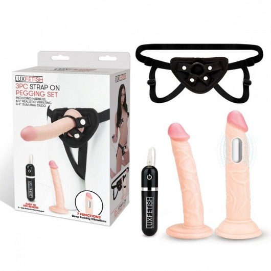 Регулируемые трусики с 2 насадками - 16 и 15 см. - Lux Fetish - купить с доставкой в Новосибирске