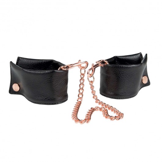Черные мягкие наручники Entice French Cuffs с цепью - California Exotic Novelties - купить с доставкой в Новосибирске