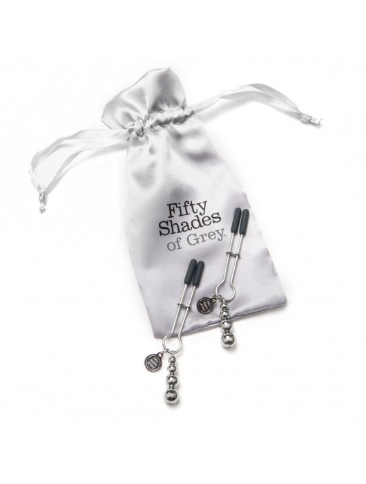 Металлические зажимы на соски Adjustable Nipple Clamps - Fifty Shades of Grey - купить с доставкой в Новосибирске