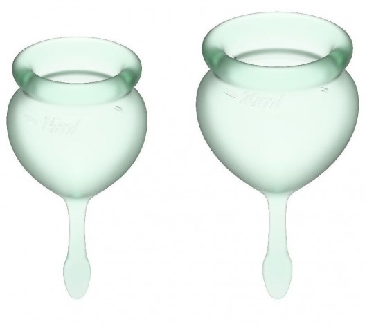 Набор зеленых менструальных чаш Feel good Menstrual Cup - Satisfyer - купить с доставкой в Новосибирске