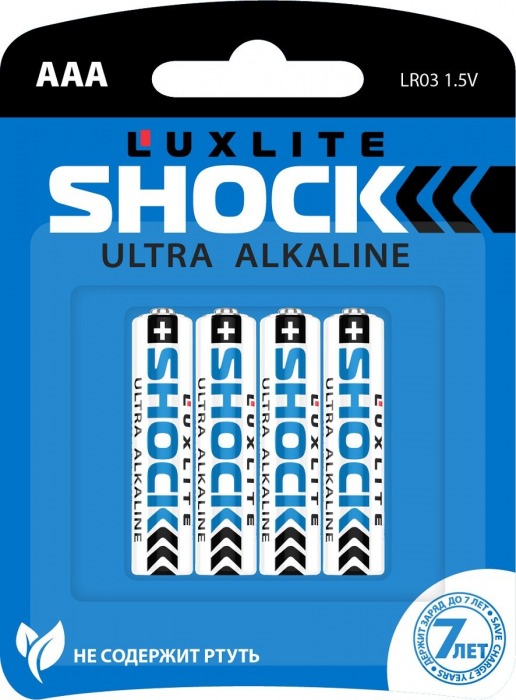 Батарейки Luxlite Shock (BLUE) типа ААА - 4 шт. - Luxlite - купить с доставкой в Новосибирске