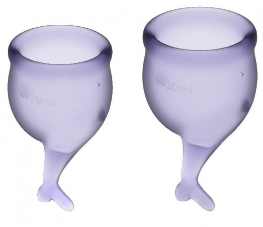Набор фиолетовых менструальных чаш Feel secure Menstrual Cup - Satisfyer - купить с доставкой в Новосибирске