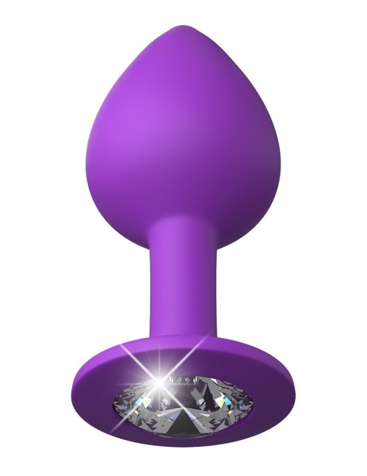 Фиолетовая анальная пробка со стразом Her Little Gem Medium Plug - 8,3 см. - Pipedream - купить с доставкой в Новосибирске