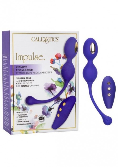 Фиолетовые виброшарики с электростимуляцией Impulse Intimate E-Stimulator Dual Kegel - California Exotic Novelties - купить с доставкой в Новосибирске