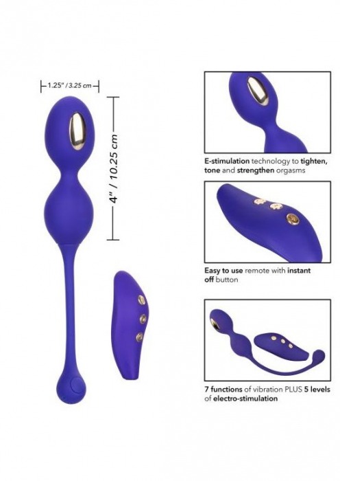Фиолетовые виброшарики с электростимуляцией Impulse Intimate E-Stimulator Dual Kegel - California Exotic Novelties - купить с доставкой в Новосибирске