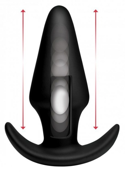 Черная анальная вибропробка Kinetic Thumping 7X Large Anal Plug - 13,3 см. - XR Brands