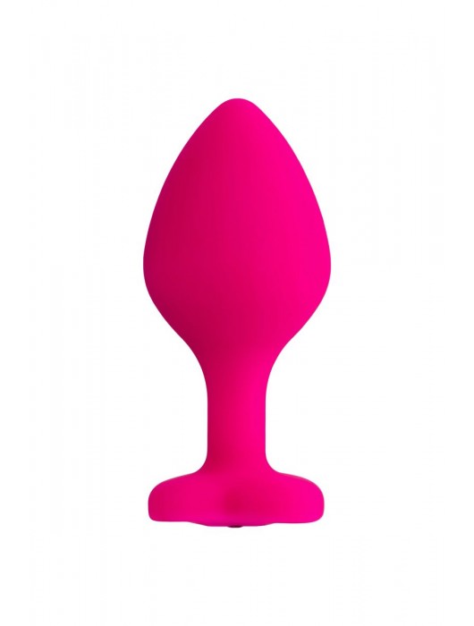 Розовая анальная втулка Diamond Heart с прозрачным кристаллом - 8 см. - ToyFa - купить с доставкой в Новосибирске