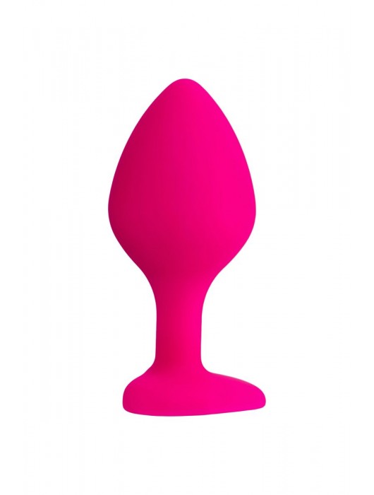 Розовая анальная втулка Diamond Heart с прозрачным кристаллом - 8 см. - ToyFa - купить с доставкой в Новосибирске