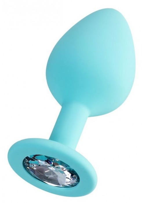 Мятная анальная втулка Brilliant с прозрачным кристаллом - 8 см. - ToyFa - купить с доставкой в Новосибирске