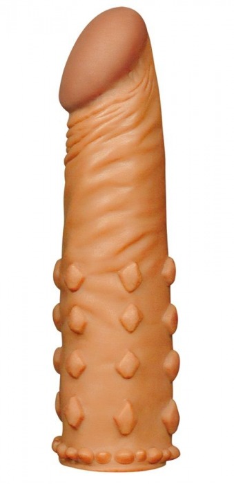 Коричневая насадка-удлинитель Add 2  Pleasure X Tender Penis Sleeve - 18 см. - Lovetoy - в Новосибирске купить с доставкой