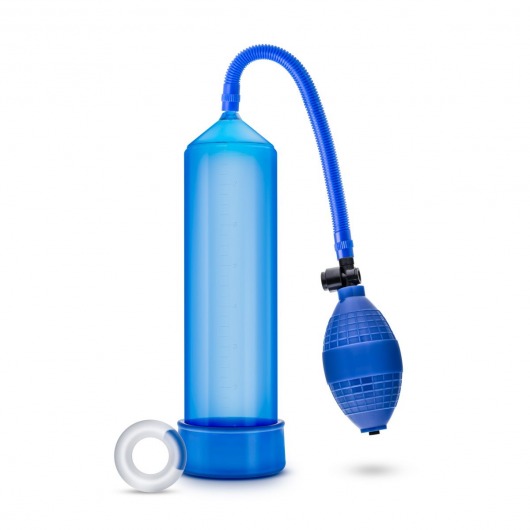 Синяя ручная вакуумная помпа Male Enhancement Pump - Blush Novelties - в Новосибирске купить с доставкой