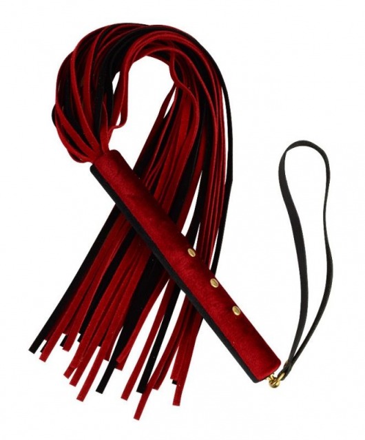 Красно-черная велюровая плеть  Домино  - 56 см. - Sitabella - купить с доставкой в Новосибирске
