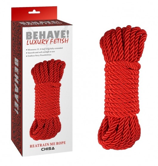 Красная веревка для шибари Reatrain Me Rope - 10 м. - Chisa - купить с доставкой в Новосибирске