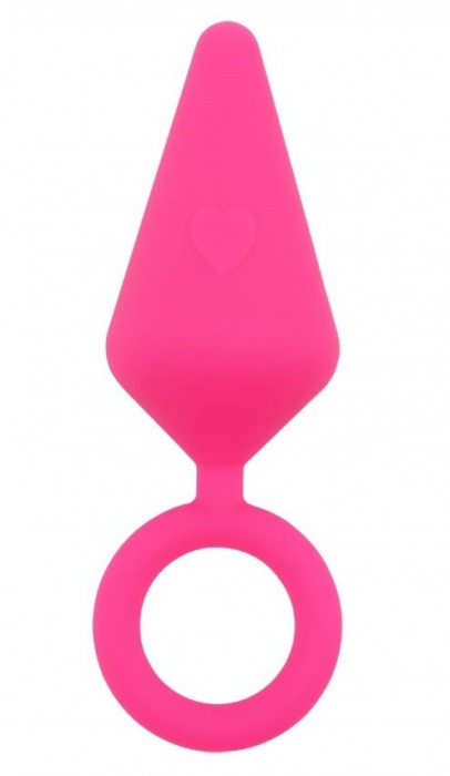 Розовая анальная пробка с кольцом Candy Plug L - 13,2 см. - Chisa