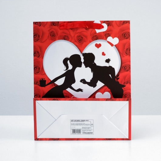 Подарочный пакет  Романтичная парочка  - 32 х 26 см. - Сима-Ленд - купить с доставкой в Новосибирске