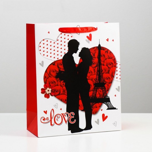 Подарочный пакет  Романтичная пара Love  - 32 х 26 см. - Сима-Ленд - купить с доставкой в Новосибирске