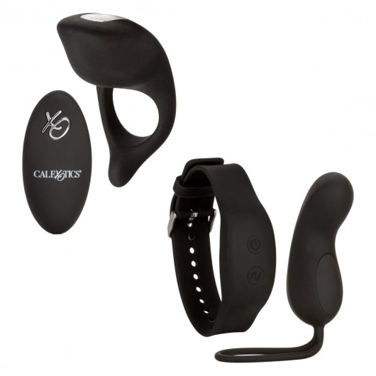 Черный вибронабор для двоих Silicone Remote Foreplay Set - California Exotic Novelties