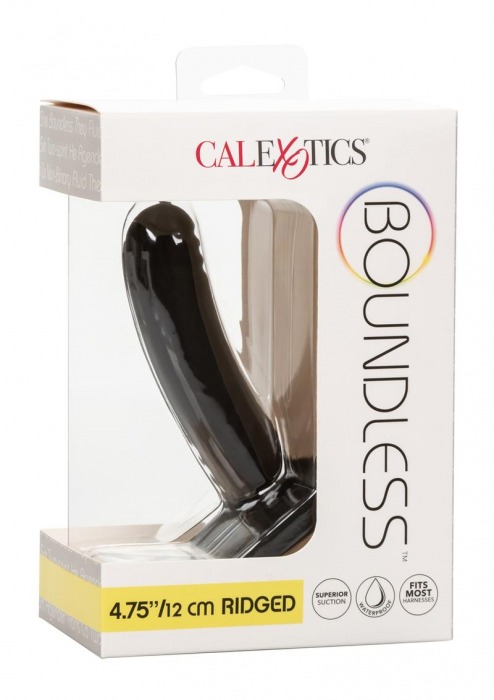 Черный анальный стимулятор 4.75” Ridged Probe - 12 см. - California Exotic Novelties - купить с доставкой в Новосибирске