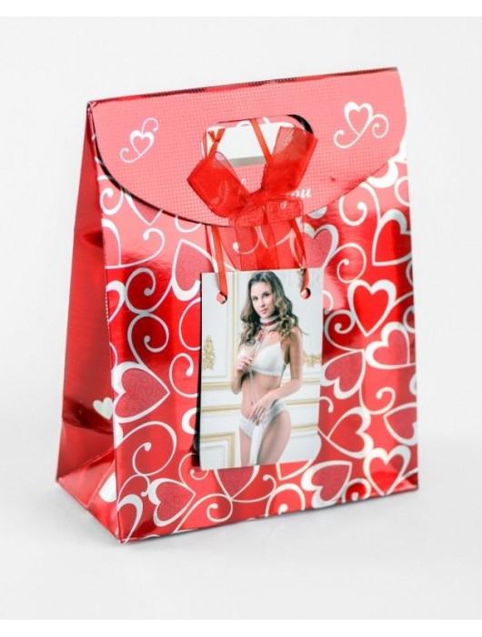 Бело-красный ошейник из натуральной кожи с нежным мехом - БДСМ Арсенал - купить с доставкой в Новосибирске