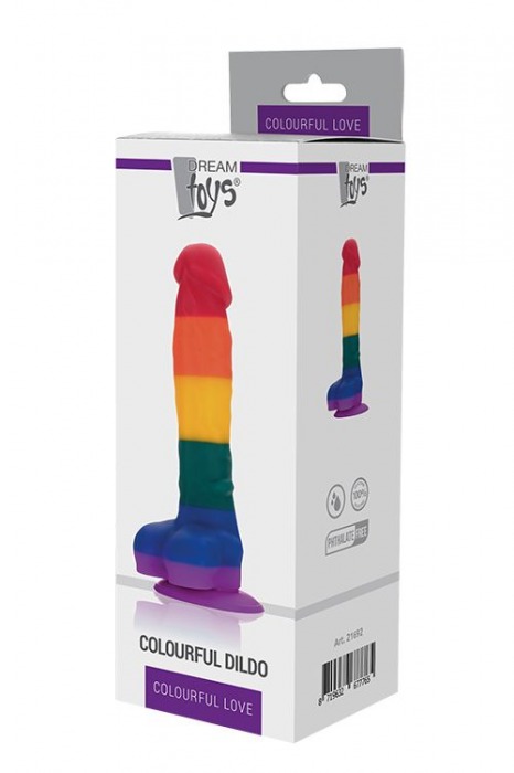 Разноцветный фаллоимитатор-реалистик COLOURFUL DILDO - 17,5 см. - Dream Toys