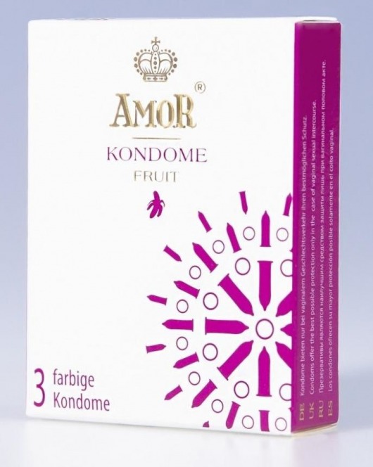 Ароматизированные презервативы AMOR Fruit - 3 шт. - AMOR - купить с доставкой в Новосибирске