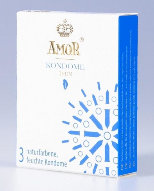 Супертонкие презервативы AMOR Thin - 3 шт. - AMOR - купить с доставкой в Новосибирске